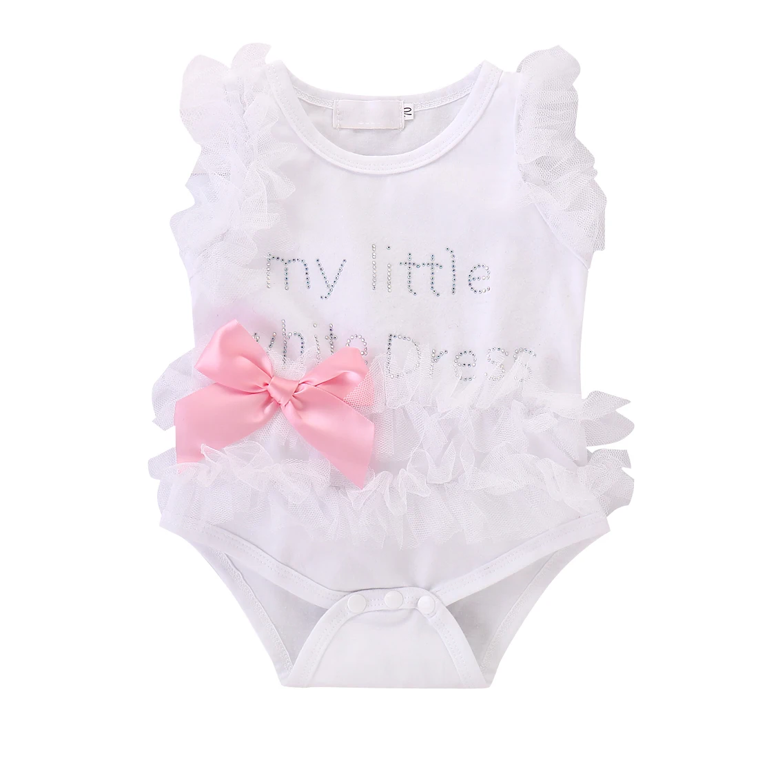 Подарки для маленьких девочек белый комбинезон младенцев с кружевом платье