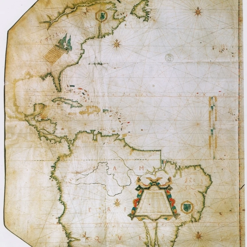 Atlantic Ocean Map from 1601 Poster Print by Science Source (24 x 36)