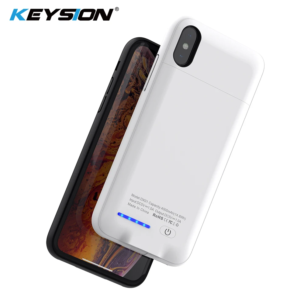 KEYSION 4000/5000 мАч зарядное устройство чехол для iPhone XS MAX XR X батарея банк питания