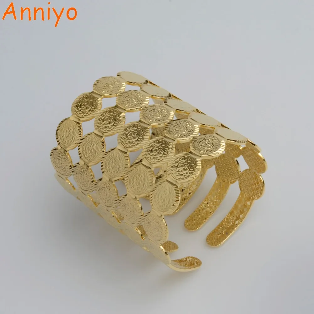 Anniyo (Can Open) Wide Coin Cuff Bangle Women Middle Eastern Jewelry New Arab Ethnic Gold Color Bracelets African Gift #057802
Anniyo (Can Open) Wide Coin Cuff Bangle Women Middle Eastern Jewelry New Arab Ethnic Gold Color Bracelets African Gift #057802