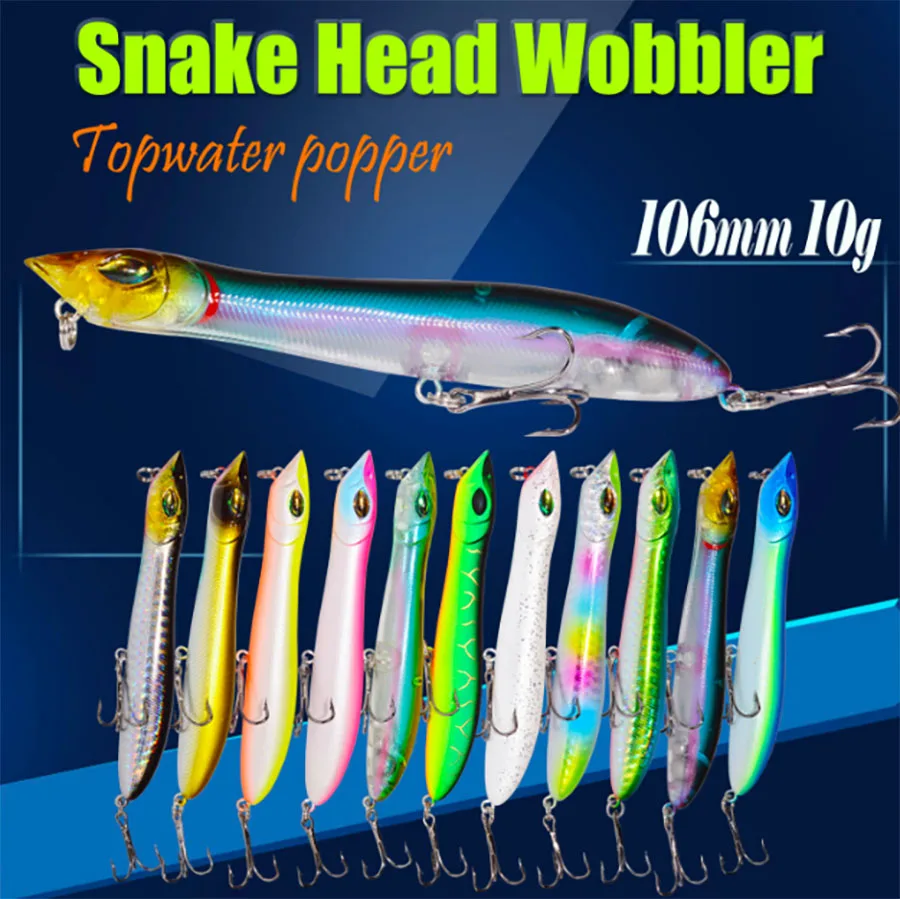 SEAYOU 2018 New Style Wobblers Popper Lure Top Water Lure 106mm 10g Fishing Bait Fishing Equipment Snake Head Lure
SEAYOU 2018 New Style Wobblers Popper Lure Top Water Lure 106mm 10g Fishing Bait Fishing Equipment Snake Head Lure