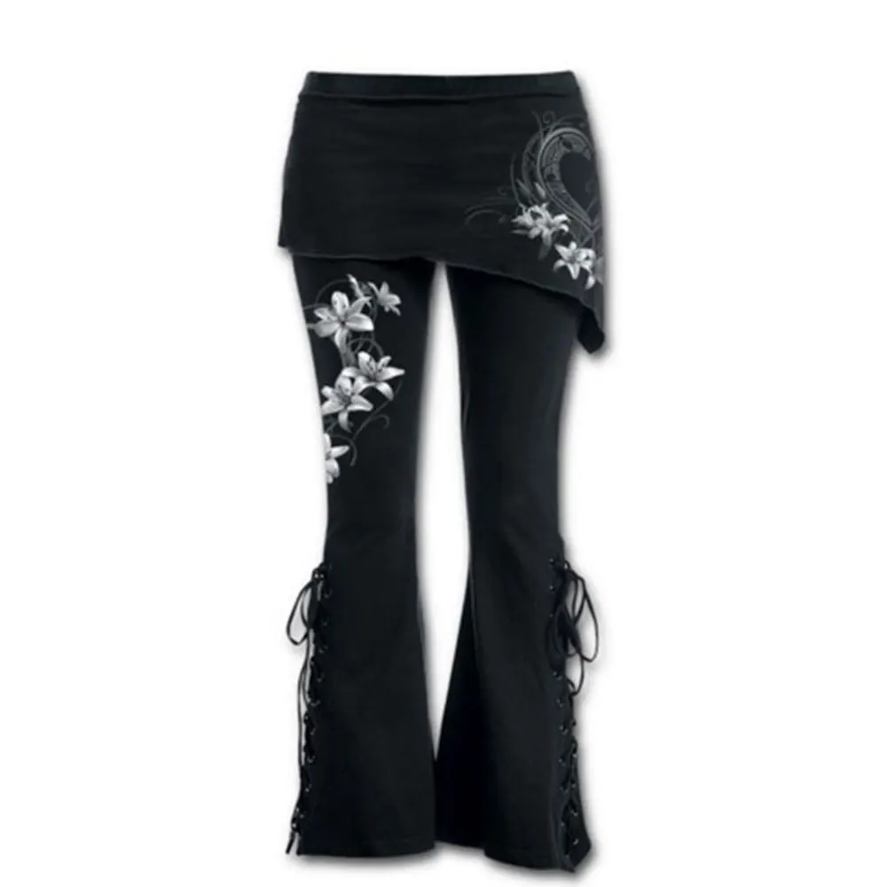 Girl Leggings Micro Slant Skirt Hosen Gothic Punk Pants Women Lace Up Glocke Bottom Leggings boot cut pant 2 in 1Plus Size Black
Girl Leggings Micro Slant Skirt Hosen Gothic Punk Pants Women Lace Up Glocke Bottom Leggings boot cut pant 2 in 1Plus Size Black