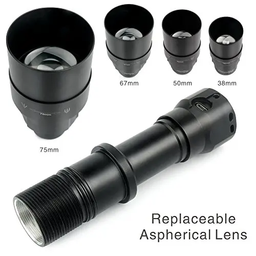 UniqueFire USB Rechargeable T75 IR 850nm LED Flashlight Infrared Light Zoom Torch with 67,50,38mm Convex Lens Heads Kit SET
UniqueFire USB Rechargeable T75 IR 850nm LED Flashlight Infrared Light Zoom Torch with 67,50,38mm Convex Lens Heads Kit SET