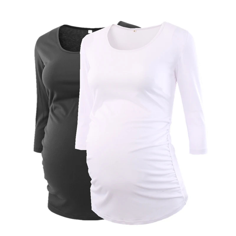 Pack of 2pcs Maternity Clothes Blouse Tops Womens Tops Side Ruched 3 Quarter Blouses Pregnant Clothes Top Pregnancy T-shirt
Pack of 2pcs Maternity Clothes Blouse Tops Womens Tops Side Ruched 3 Quarter Blouses Pregnant Clothes Top Pregnancy T-shirt