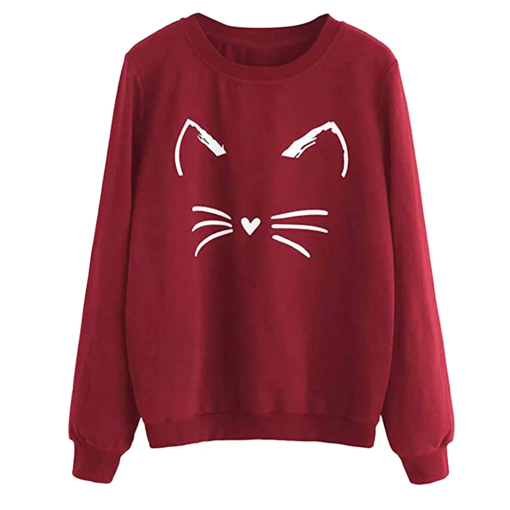 Women Spring And Summer Cat Weater Round Neck Long Sleeve Regular Blouse Sudaderas Para Mujer Plus Size Hoodies Women Hot Sales
Women Spring And Summer Cat Weater Round Neck Long Sleeve Regular Blouse Sudaderas Para Mujer Plus Size Hoodies Women Hot Sales