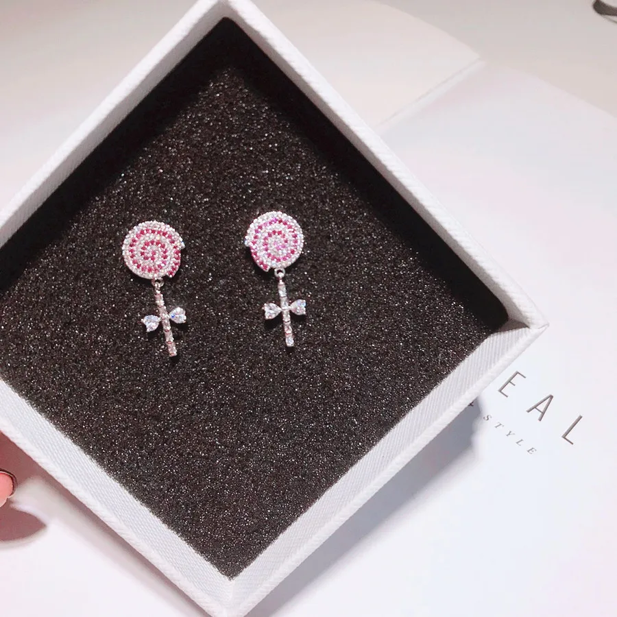 Korean Sweet Girl Cute Lollipop Candy Earring Ear Clip 925 Stud Earrings for Women Fashion Jewelry Accessories
Korean Sweet Girl Cute Lollipop Candy Earring Ear Clip 925 Stud Earrings for Women Fashion Jewelry Accessories