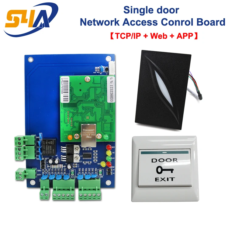 single door access control system include KR100EM RFID Card reader and Plastic Exit Button
single door access control system include KR100EM RFID Card reader and Plastic Exit Button