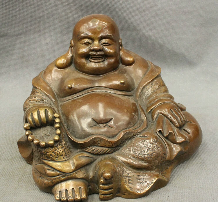 10" Chinese Bronze Wealth Buddhism Money Bag Happy Laugh Maitreya Buddha Statue
10" Chinese Bronze Wealth Buddhism Money Bag Happy Laugh Maitreya Buddha Statue