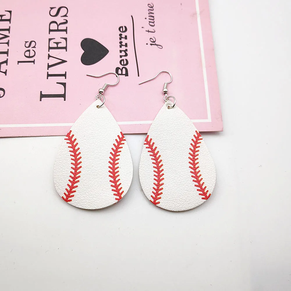 2019 new leather jewelry baseball print earrings simple double-sided drop earring long earrings for women leather jewelry W230
2019 new leather jewelry baseball print earrings simple double-sided drop earring long earrings for women leather jewelry W230