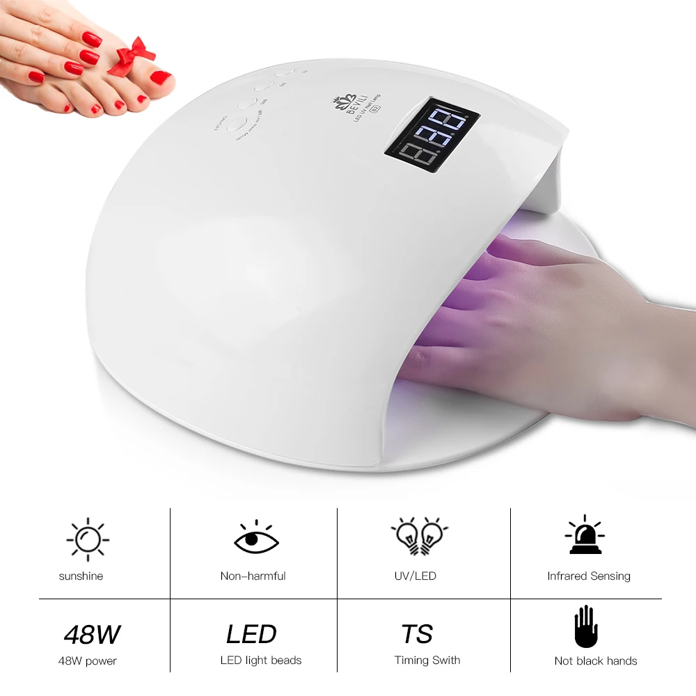 Bevili color 1PCS UVLED 60W LED UV Nail Gel Curing Quickly Lamp Light Nail Polish Dryer Nail Art Machine
Bevili color 1PCS UVLED 60W LED UV Nail Gel Curing Quickly Lamp Light Nail Polish Dryer Nail Art Machine