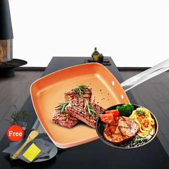 Transhome Frying Pan Copper Pans 24cm Non Stick Eggs Grill Pan Deep Square Induction Safe Oven Saute Pans Kitchen Accessories
Transhome Frying Pan Copper Pans 24cm Non Stick Eggs Grill Pan Deep Square Induction Safe Oven Saute Pans Kitchen Accessories