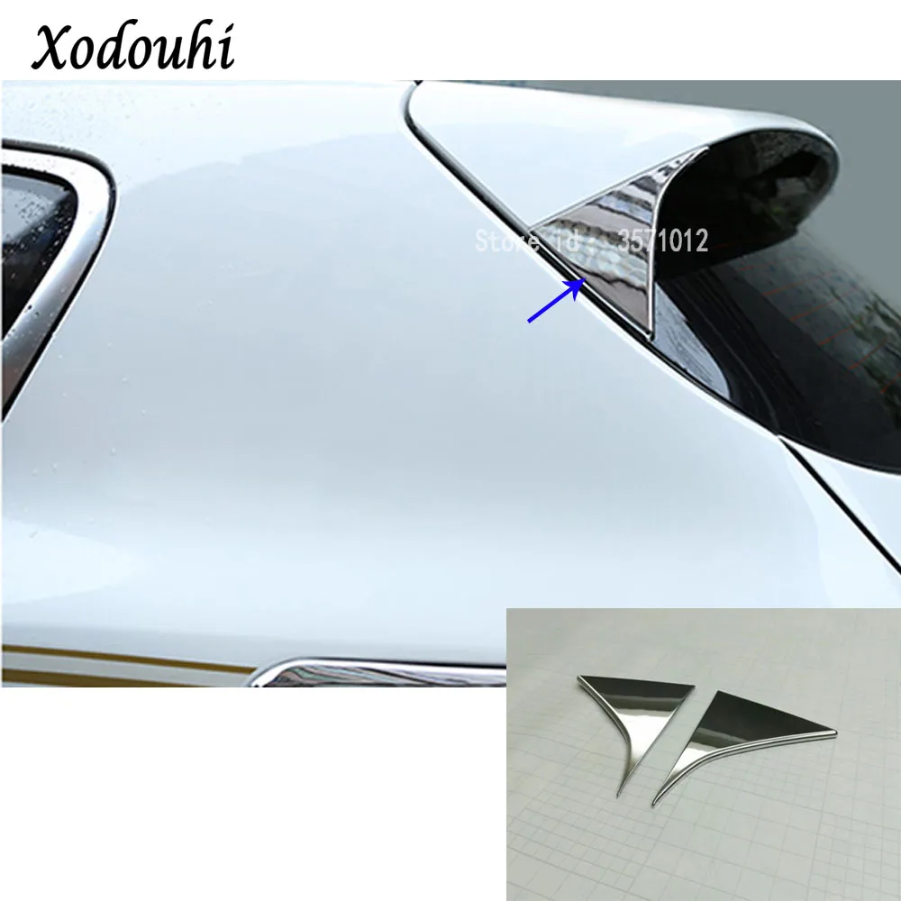 Car body ABS Chrome Rear tail Spoiler side triangle Molding window bezel trim Sticks 2pcs for Kia Sportage KX5 2016 2017 2018
Car body ABS Chrome Rear tail Spoiler side triangle Molding window bezel trim Sticks 2pcs for Kia Sportage KX5 2016 2017 2018