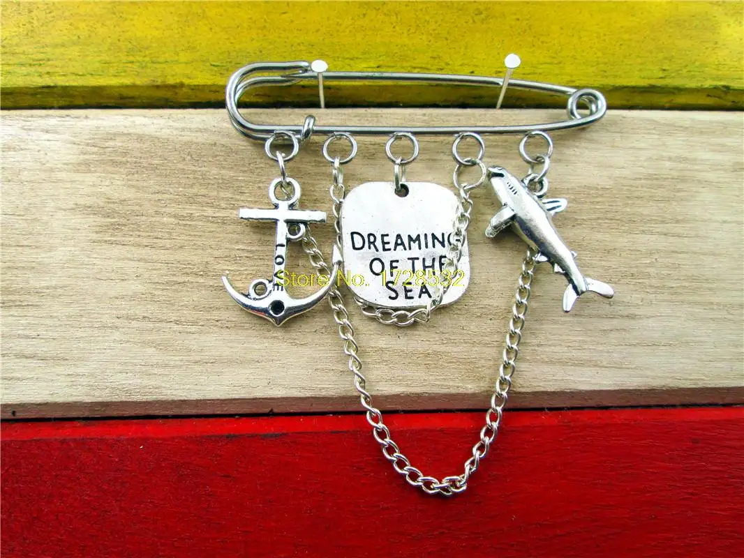 Hot sale dreaming of the sea brooch ocean brooch Antique silver love anchor/shark pin brooch
Hot sale dreaming of the sea brooch ocean brooch Antique silver love anchor/shark pin brooch