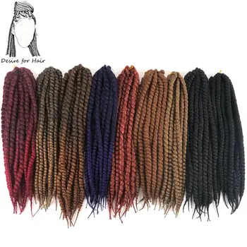 Desire for hair 18inch 110g 12strands 8packs crochet synthetic mambo twist braids hair extensions with free hook needle
Desire for hair 18inch 110g 12strands 8packs crochet synthetic mambo twist braids hair extensions with free hook needle