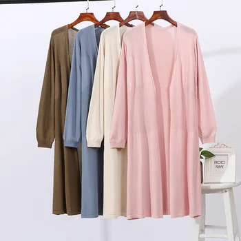 2019 Summer Autumn Women Rib Long Cardigan Poncho Casual Loose Thin Silk Knitted Kimono Cardigans Female Sweater Coat Jacket
2019 Summer Autumn Women Rib Long Cardigan Poncho Casual Loose Thin Silk Knitted Kimono Cardigans Female Sweater Coat Jacket