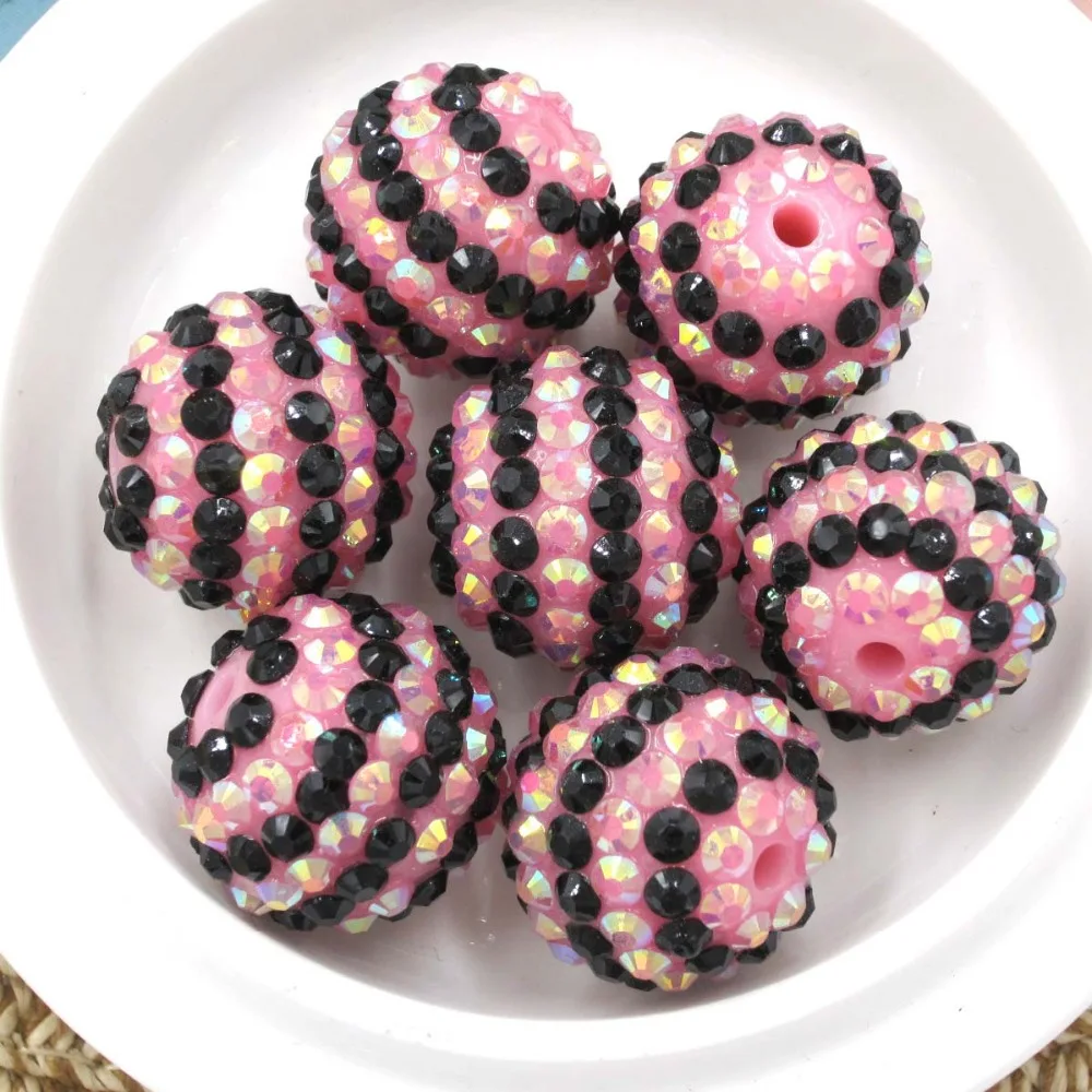 New Arrival 50PCS 20MM Pink-Black Striped Chunky Resin Rhinestone Ball Beads DIY Accessories Beads For Kids Girl Jewelry Marking
New Arrival 50PCS 20MM Pink-Black Striped Chunky Resin Rhinestone Ball Beads DIY Accessories Beads For Kids Girl Jewelry Marking