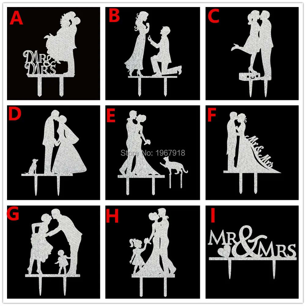 Free Shipping Silver Glitter Color Wedding Cake Topper Silhouette Couple Mr & Mrs Personalized Engagement Acrylic Cake Topper
Free Shipping Silver Glitter Color Wedding Cake Topper Silhouette Couple Mr & Mrs Personalized Engagement Acrylic Cake Topper