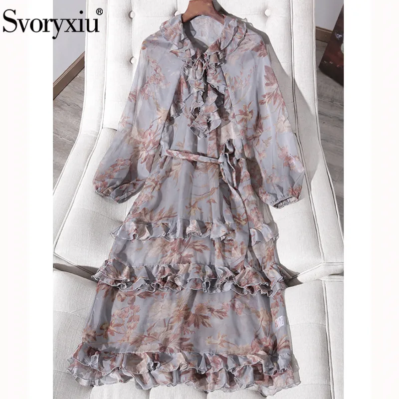 Svoryxiu Designer Summer Long Sleeve Midi Dress Women's Sexy V Neck Floral Print Tiered Ruffles Vacation Party Long Dresses
Svoryxiu Designer Summer Long Sleeve Midi Dress Women's Sexy V Neck Floral Print Tiered Ruffles Vacation Party Long Dresses