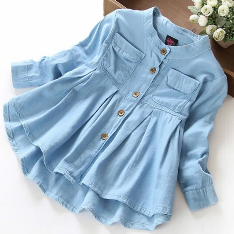 Girls Dress Toddler Kids Baby Girls Long Sleeve Small Pleated Light Buttoned Denim Dress Children Clothes 2-7Y
Girls Dress Toddler Kids Baby Girls Long Sleeve Small Pleated Light Buttoned Denim Dress Children Clothes 2-7Y