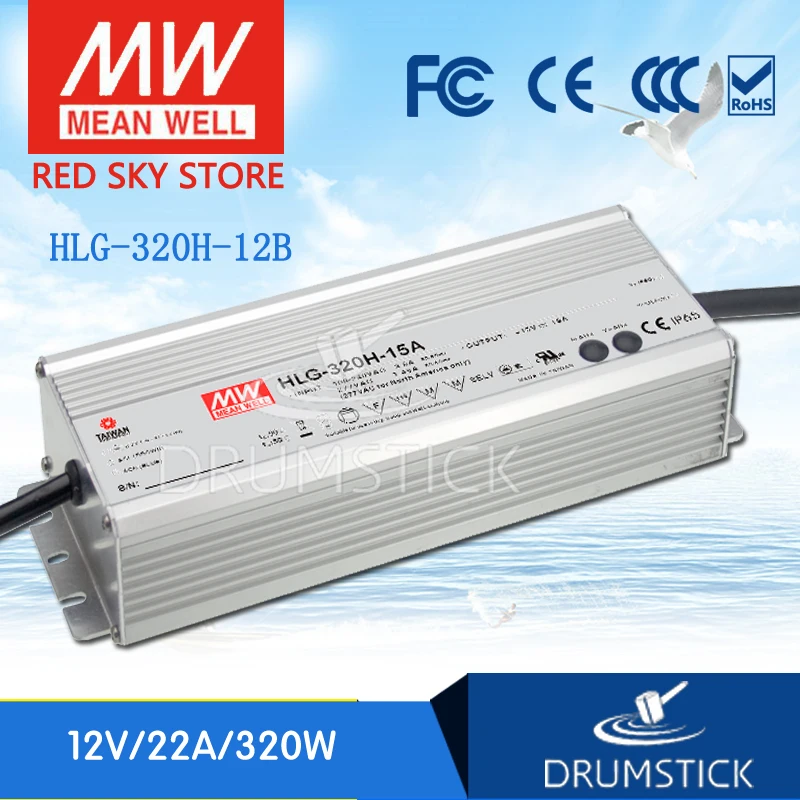 MEAN WELL HLG-320H-12B 12V 22A meanwell HLG-320H 12V 264W Single Output LED Driver Power Supply B type
MEAN WELL HLG-320H-12B 12V 22A meanwell HLG-320H 12V 264W Single Output LED Driver Power Supply B type