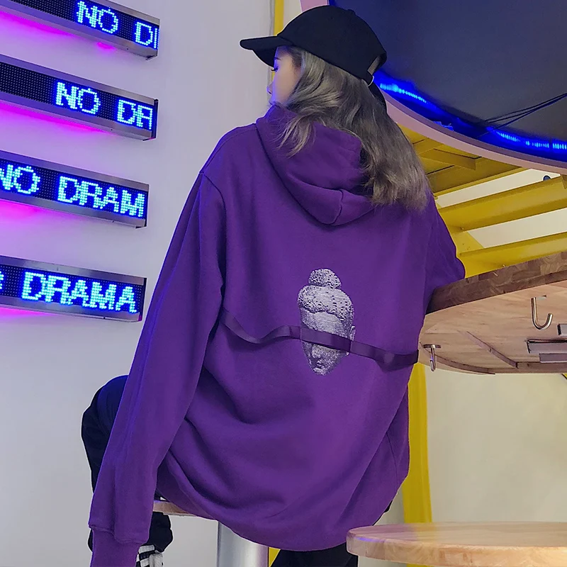 Spring Autumn streetwear Women's Clothing harajuku style purple Hoodies Print oversize bf woman Korea style Sweatshirts new
Spring Autumn streetwear Women's Clothing harajuku style purple Hoodies Print oversize bf woman Korea style Sweatshirts new