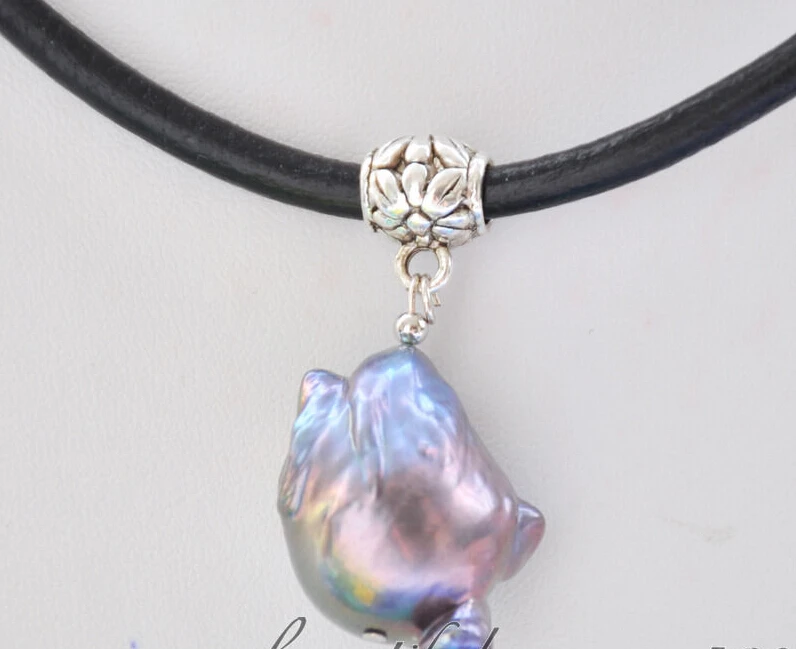 FREE SHIPPING Z6639 Big 20mm black baroque keshi reborn pearl pendant leather necklace
FREE SHIPPING Z6639 Big 20mm black baroque keshi reborn pearl pendant leather necklace