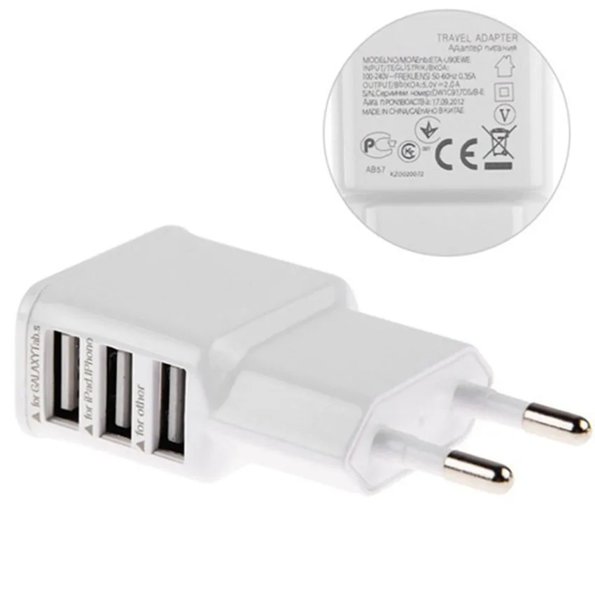 10pcs EU Plug 5V 2A 3 Ports Three USB Power AC Wall Charger Travel Adapter For Samsung Galaxy S5 iPhone Smartphones Tablet
10pcs EU Plug 5V 2A 3 Ports Three USB Power AC Wall Charger Travel Adapter For Samsung Galaxy S5 iPhone Smartphones Tablet