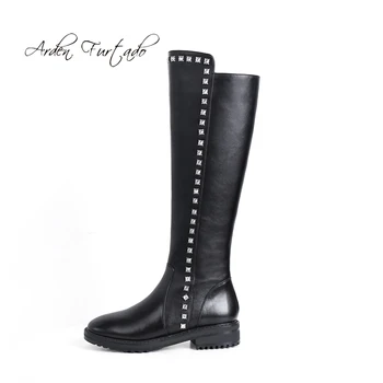 Arden Furtado 2019 autumn winter zipper square heels knee high boots round toe woman shoes ladies genuine leather rivets booties
Arden Furtado 2019 autumn winter zipper square heels knee high boots round toe woman shoes ladies genuine leather rivets booties