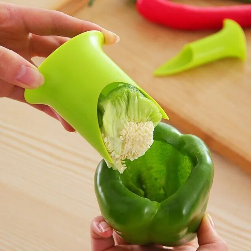 2Pcs/set Creative Pepper Corer Slicer Pepper Seeded Remover Device Tomato Coring Device Fruit Vegetable Cutter Random Color
2Pcs/set Creative Pepper Corer Slicer Pepper Seeded Remover Device Tomato Coring Device Fruit Vegetable Cutter Random Color
