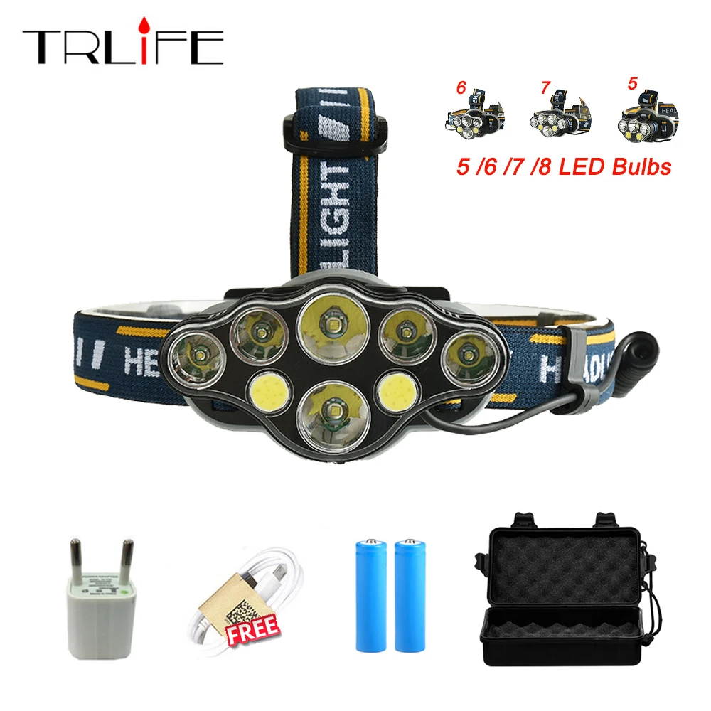 10000Lums COB LED Headlight + -T6 Headlamp USB Camping Torch 5/6/7/8 LED+18650 Battery /Cable/Charger/Gift Box
10000Lums COB LED Headlight + -T6 Headlamp USB Camping Torch 5/6/7/8 LED+18650 Battery /Cable/Charger/Gift Box