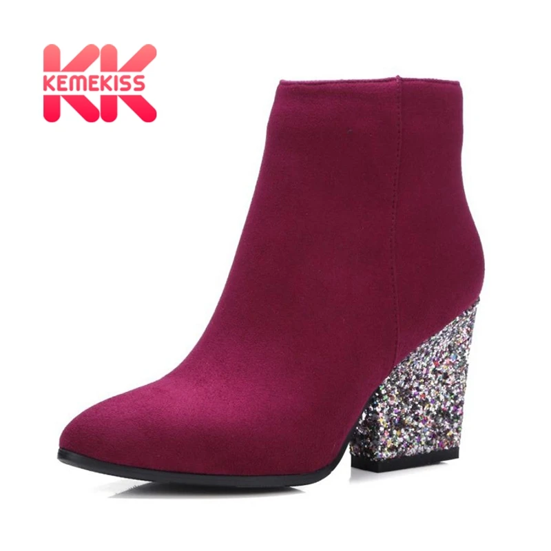 KemeKiss Women Boots Shoes Women High Heels Ankle Boots Zipper Pointed Toe Glitter fashion Boots Ladies Shoes Large Size 33-43
KemeKiss Women Boots Shoes Women High Heels Ankle Boots Zipper Pointed Toe Glitter fashion Boots Ladies Shoes Large Size 33-43