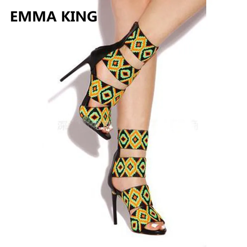 Bohemian Ethnic Style Prints Women Gladiator Sandals Open Toe Cut-Out Sexy Stilettos High Heels Shoes Woman Summer Sandals Boots
Bohemian Ethnic Style Prints Women Gladiator Sandals Open Toe Cut-Out Sexy Stilettos High Heels Shoes Woman Summer Sandals Boots
