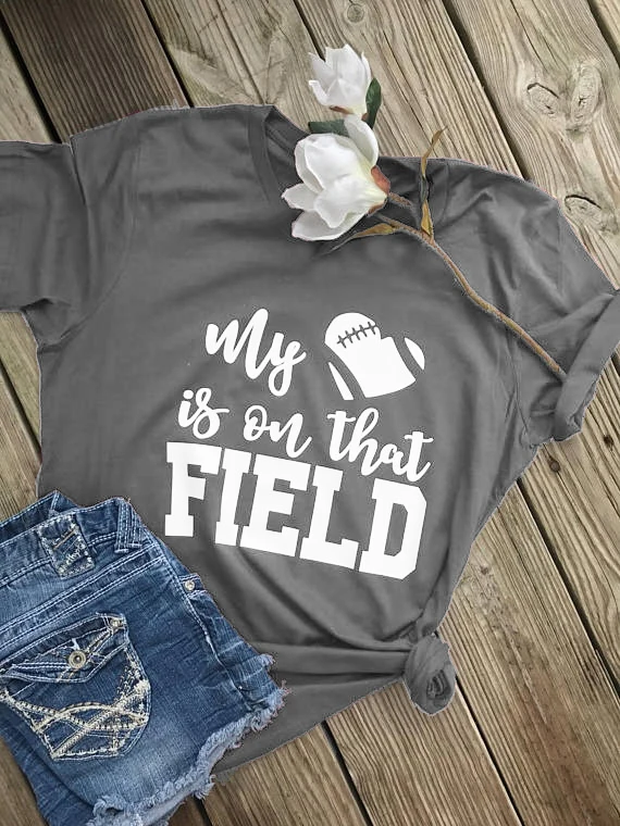 Women T-Shirt My Heart Is on That Field Printed Casual Loose Short Sleeve Top Tee Football Wife Mom grunge aesthetic art Shirts 
Women T-Shirt My Heart Is on That Field Printed Casual Loose Short Sleeve Top Tee Football Wife Mom grunge aesthetic art Shirts