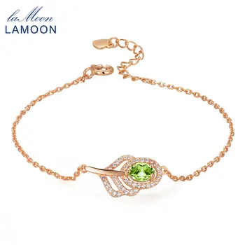 LAMOON Classic Leaf 100% Natural Oval Green Peridot Sterling Silver Jewelry Chain Charm Bracelet S925 LMHI030
LAMOON Classic Leaf 100% Natural Oval Green Peridot Sterling Silver Jewelry Chain Charm Bracelet S925 LMHI030