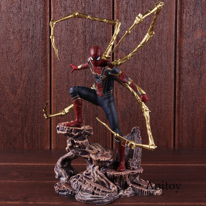 Spider Man Marvel Figure Avengers Infinity War Iron Spiderman Statue Spider-Man Action Figure PVC Collectible Model Toy