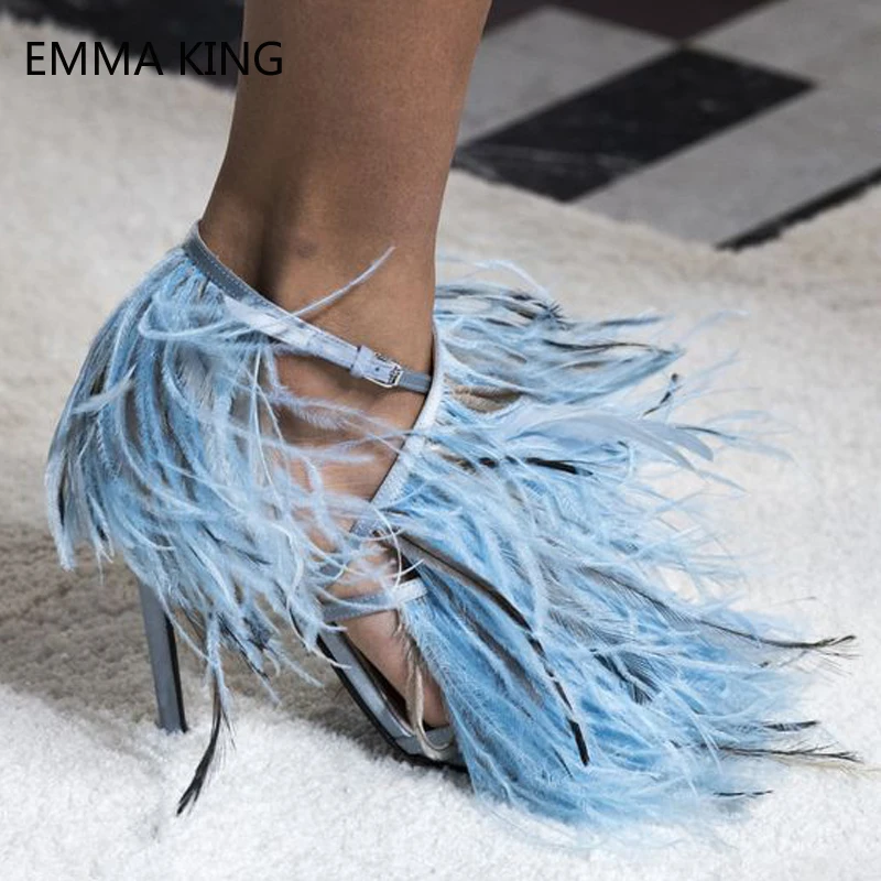 Blue Satin Sexy Stiletto High Heel Sandals Women Buckle Strap Feather Fashion Runway Party Shoes For Ladies Gladiator Sandals
Blue Satin Sexy Stiletto High Heel Sandals Women Buckle Strap Feather Fashion Runway Party Shoes For Ladies Gladiator Sandals