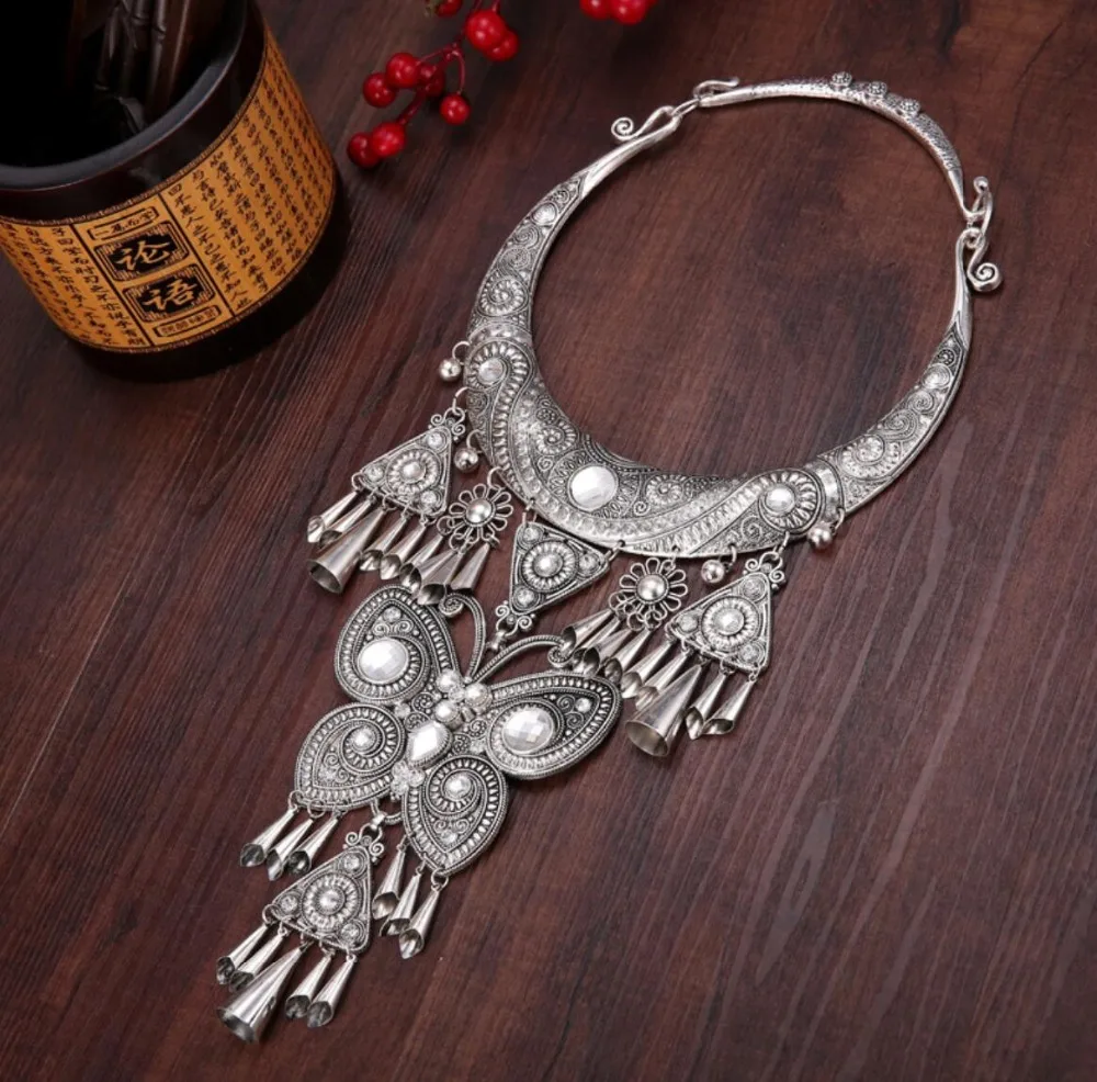 

Бесплатная доставка, Подвески ручной работы в стиле ретро Юньнань, серебряные ожерелья miao luck с цветком, драконом, слоном