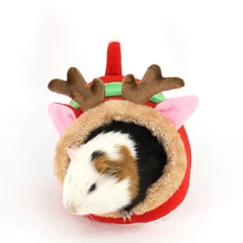 Petforu Pet Mini Cute Cartton Pattern Comfortable Nest House Guinea Pig Cavy Warm Bed Cote