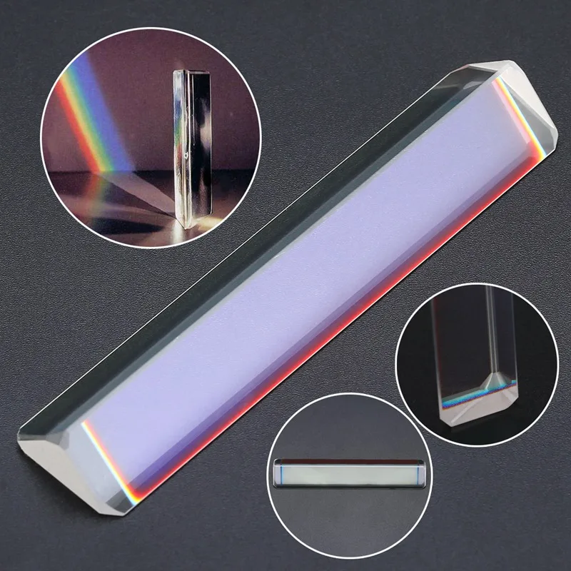 New Triangular Prism Optical Glass Triple Physics Refractor Teaching Light Spectrum Educational Teaching Tool High Quality Glass
New Triangular Prism Optical Glass Triple Physics Refractor Teaching Light Spectrum Educational Teaching Tool High Quality Glass