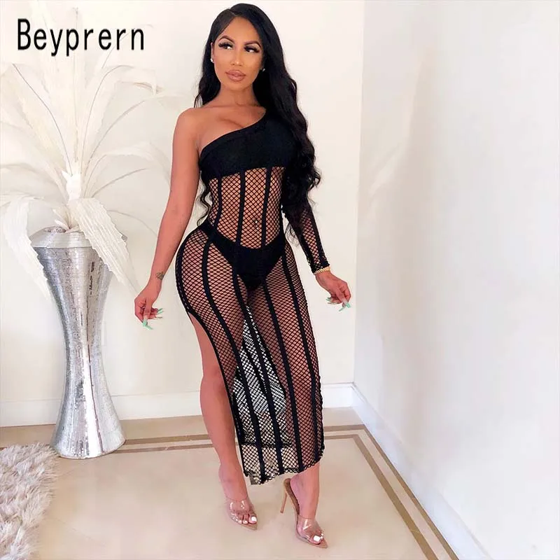 Beyprern Stretchy One Shoulder Mesh Maxi Dress 3 Pieces Beachwear Summer Sexy Hollow Out Crochet Mesh Dress Beach Coverup Set
Beyprern Stretchy One Shoulder Mesh Maxi Dress 3 Pieces Beachwear Summer Sexy Hollow Out Crochet Mesh Dress Beach Coverup Set