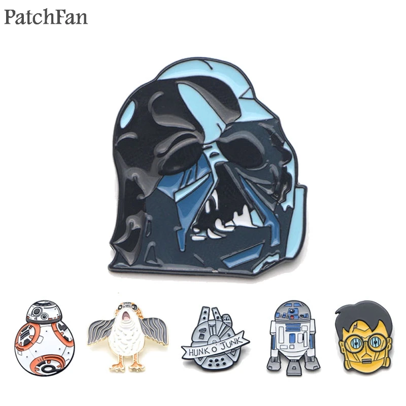 Patchfan Star war Darth Vader Robot R2D2 BB-8 Zinc tie Pins backpack clothes brooches for men women hat decoration badges A1262
Patchfan Star war Darth Vader Robot R2D2 BB-8 Zinc tie Pins backpack clothes brooches for men women hat decoration badges A1262