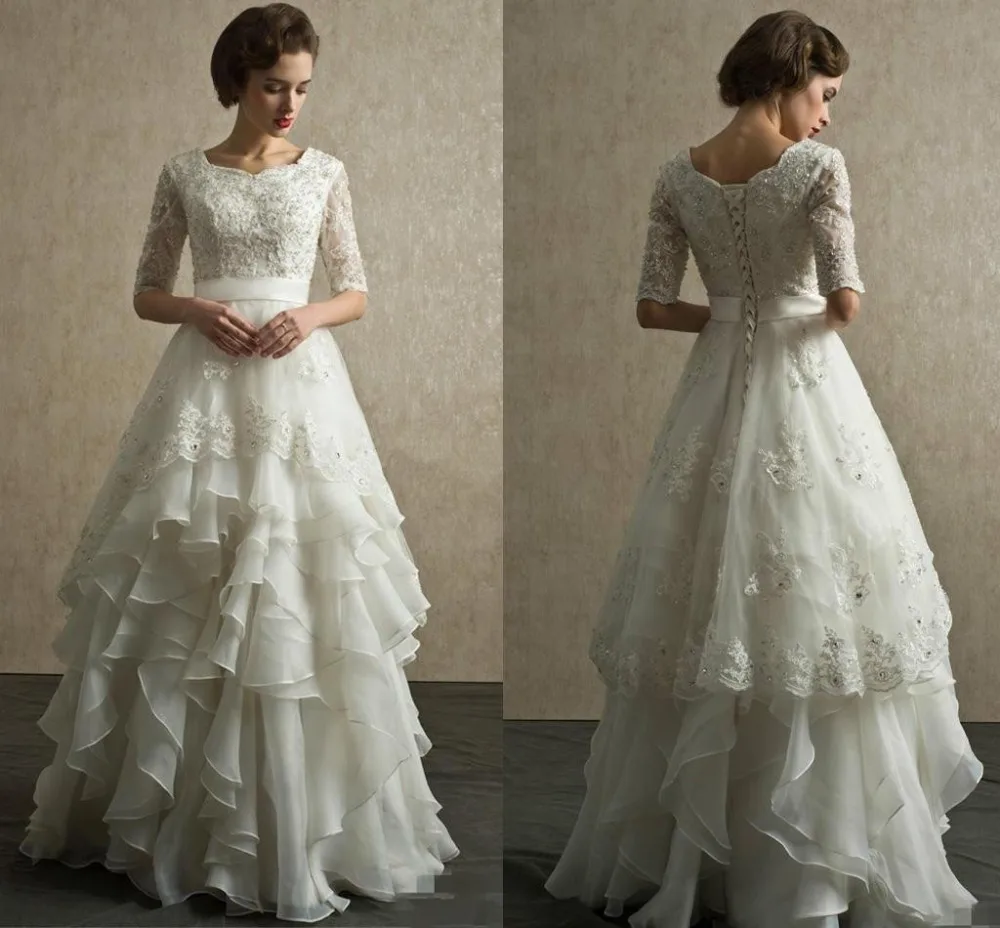 2019-vintage-wedding-dresses-half-sleeves-organza-appliques-floor-length-bridal-dresses-bandage-wedding-gowns-indian-muslim-bridal-gowns_副本