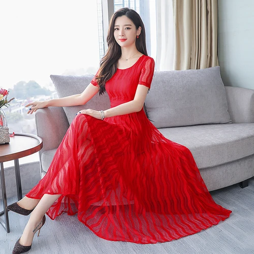 2019 Spring Fashion Lace Women Dress New Style Summer Short Sleeved Round Collar Slim Simple Elegant Temperament Female Dresses
2019 Spring Fashion Lace Women Dress New Style Summer Short Sleeved Round Collar Slim Simple Elegant Temperament Female Dresses