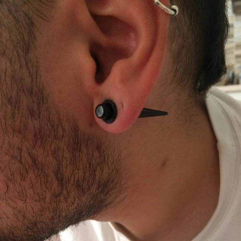 Par Fake Plug Redondo Magnético Oreja Pasador par no Piercing Aro de 6mm a 12mm