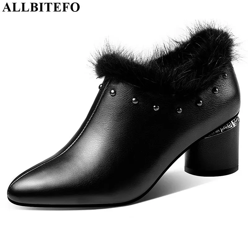 ALLBITEFO hot sale genuine leather women heels Pure color high heel shoes Autumn Winter fashion sexy ladies high heels
ALLBITEFO hot sale genuine leather women heels Pure color high heel shoes Autumn Winter fashion sexy ladies high heels
