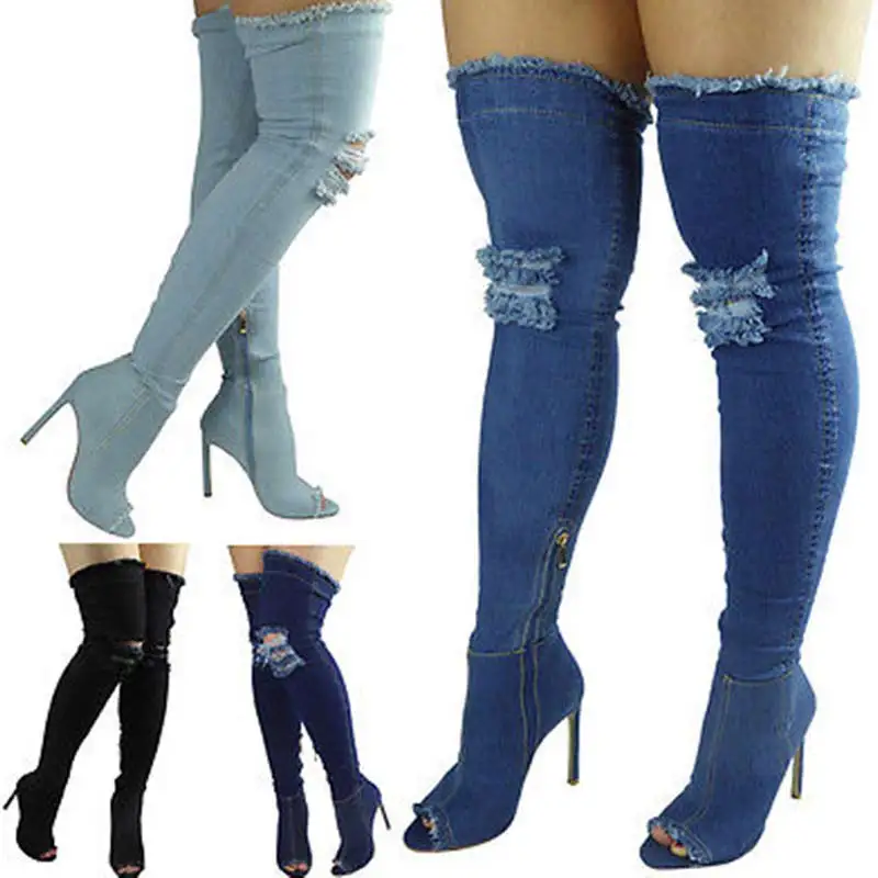Shoes Women Hot Style Fashion Winter Women Boots Plus Size PU Footwear 2018 New Sexy Denim Boots Over the Knee Thigh High Boots
Shoes Women Hot Style Fashion Winter Women Boots Plus Size PU Footwear 2018 New Sexy Denim Boots Over the Knee Thigh High Boots