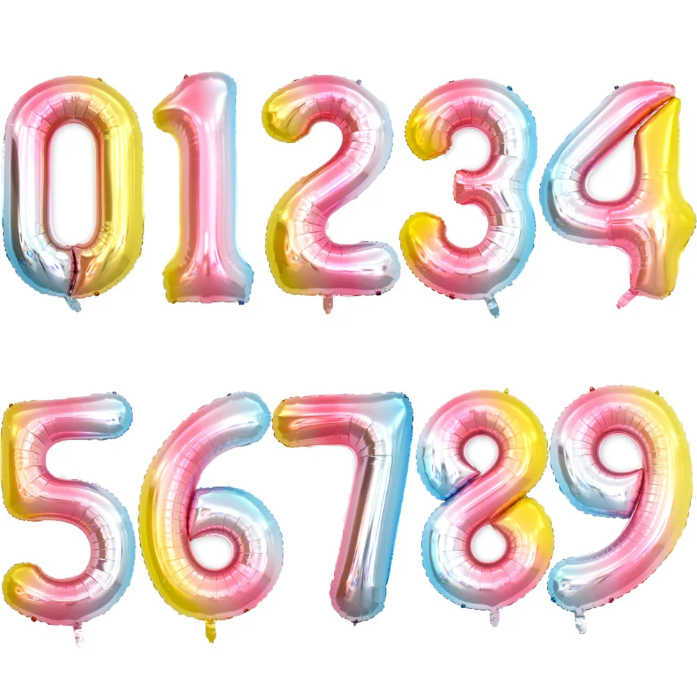 1PC Cute Gradient Balloons 40inch Number Balloons Aluminium Foil Birthday Weddings Balloons For Event Party Decorative Supplies
1PC Cute Gradient Balloons 40inch Number Balloons Aluminium Foil Birthday Weddings Balloons For Event Party Decorative Supplies