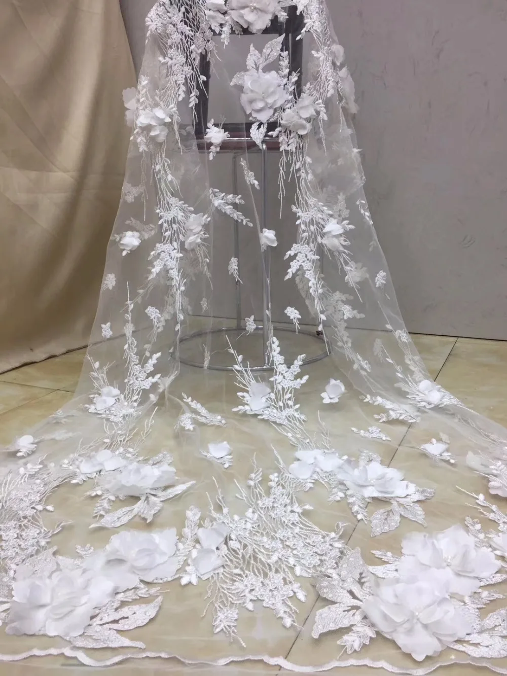 White embroidery lace fabric, high quality flower lace fabric wedding, Nigeria gauze lace fabric wedding-X3
White embroidery lace fabric, high quality flower lace fabric wedding, Nigeria gauze lace fabric wedding-X3