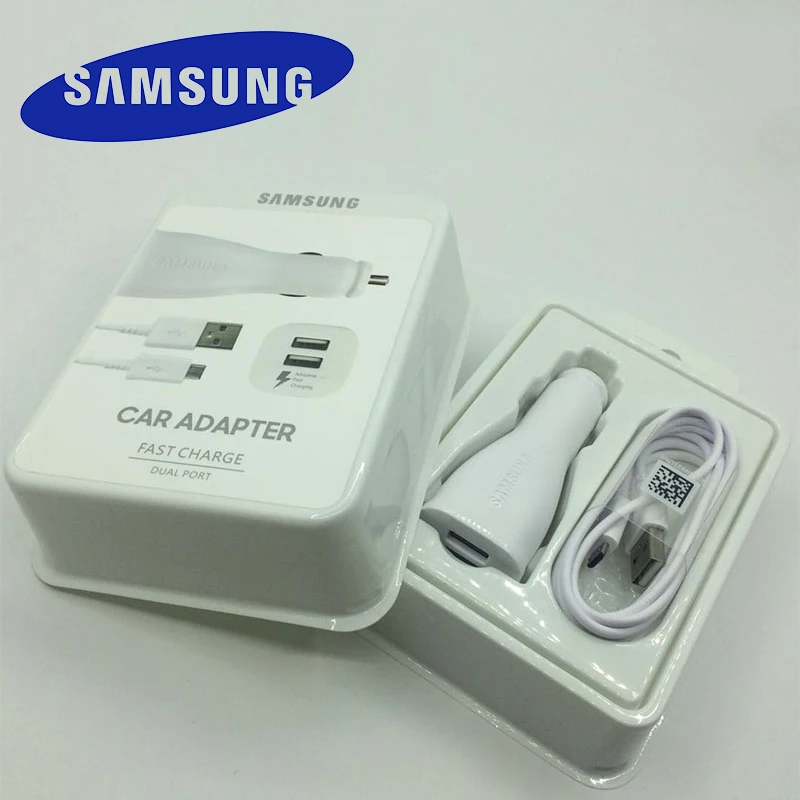 Original Samsung Galaxy S6 S7 edge Car Charger Dual USB Port Micro usb Data Line Fast Adapter For Galaxy A3 A5 A7 2016 NOTE 5 4
Original Samsung Galaxy S6 S7 edge Car Charger Dual USB Port Micro usb Data Line Fast Adapter For Galaxy A3 A5 A7 2016 NOTE 5 4