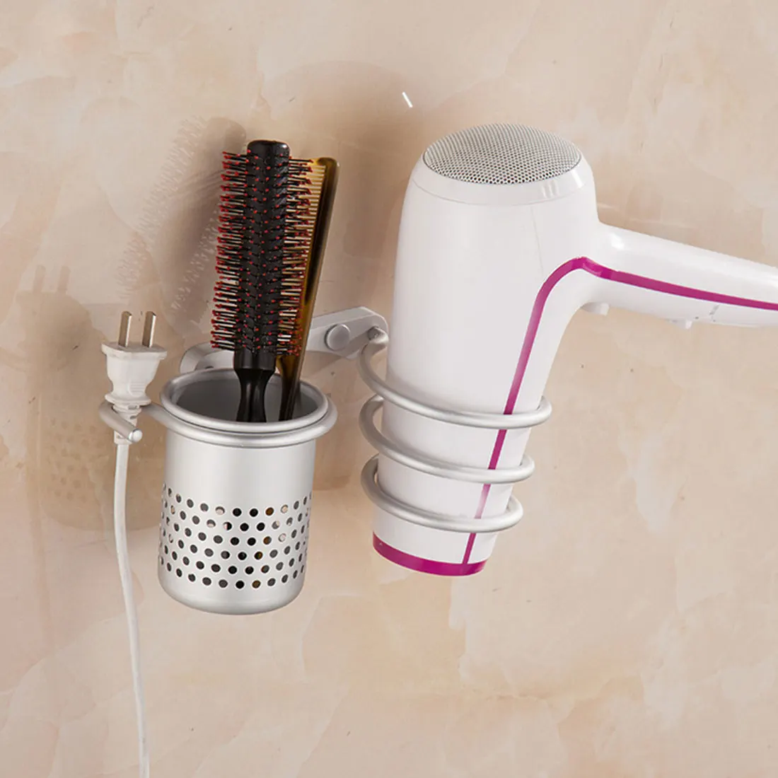Multi-function Bathroom Hair Dryer Holder Wall Mounted Rack Space Aluminum Shelf for Home Storage Organizer Hairdryer Holder
Multi-function Bathroom Hair Dryer Holder Wall Mounted Rack Space Aluminum Shelf for Home Storage Organizer Hairdryer Holder